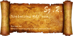 Szeleczky Rózsa névjegykártya