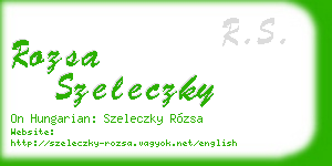rozsa szeleczky business card